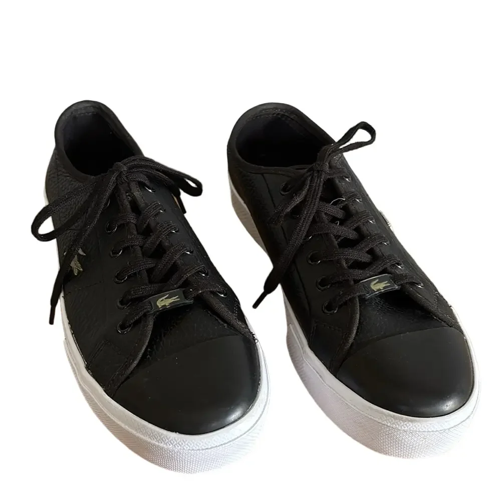 Lacoste Black Leather Sneakers Women’s Clean Girl Minimalist Streetwear